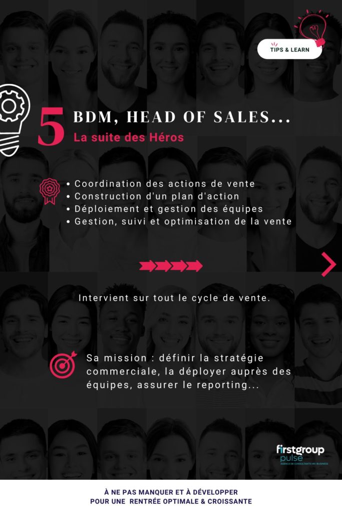 Premier métier du Best-Of des métiers Sales et Business Development : BDM, Head of sales